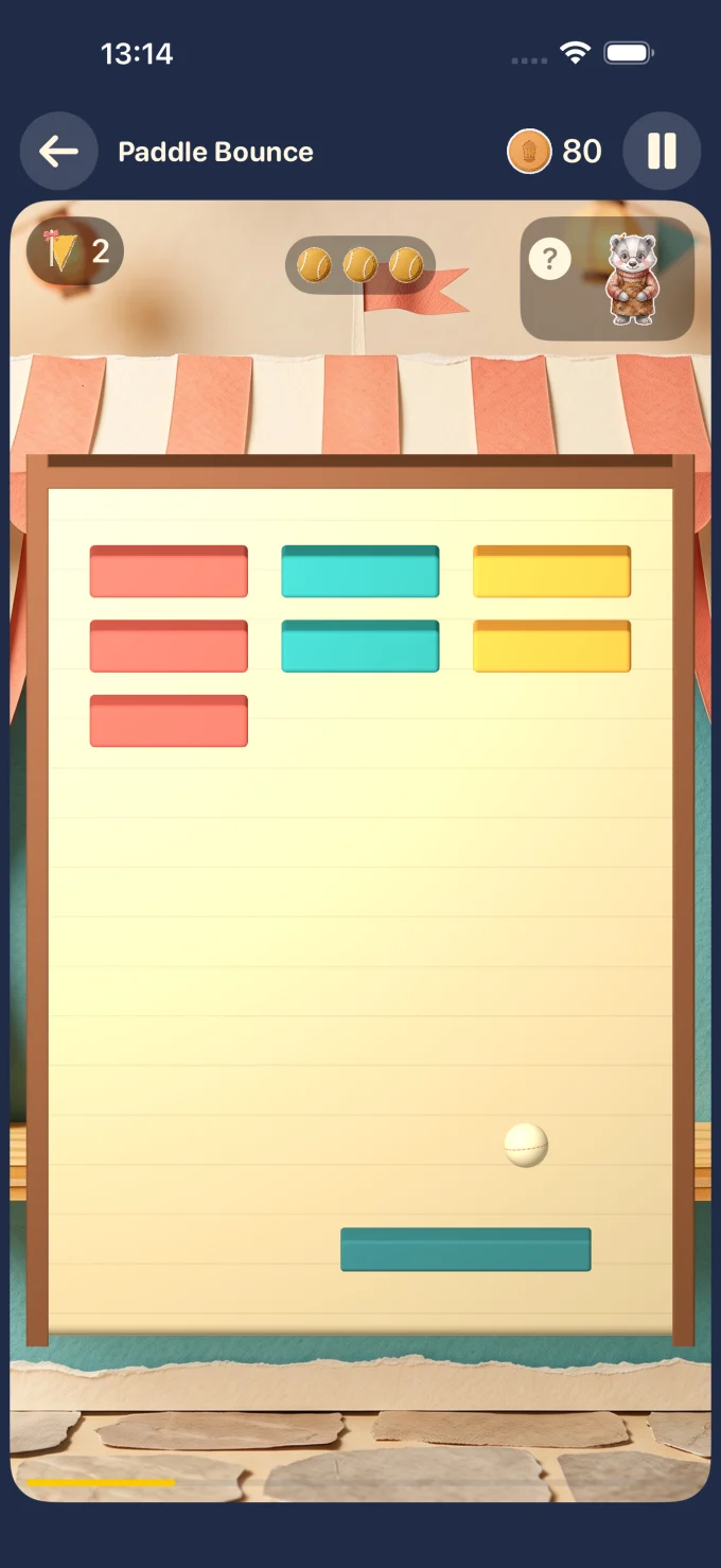 Gioco Paddle Bounce in LumiNest: Matematica