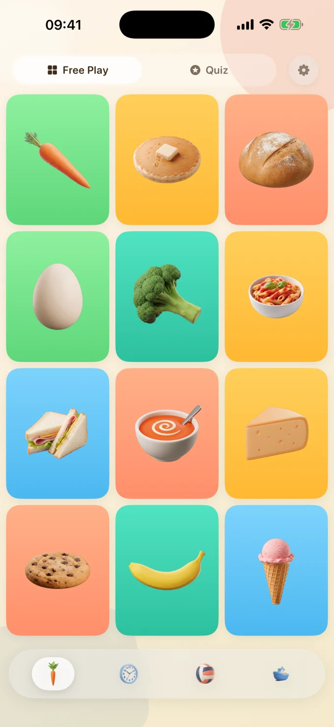 Erste Wörter-App mit bekannten Alltagsgegenständen