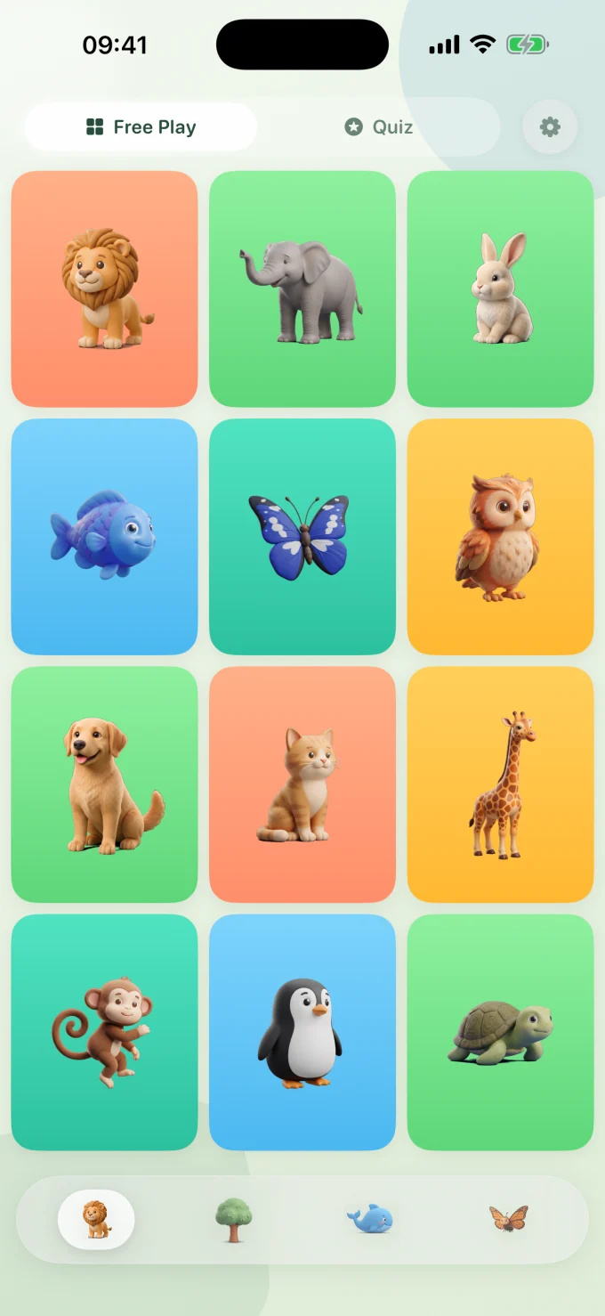 Natur-App mit echten Tier-Video-Vorschauen